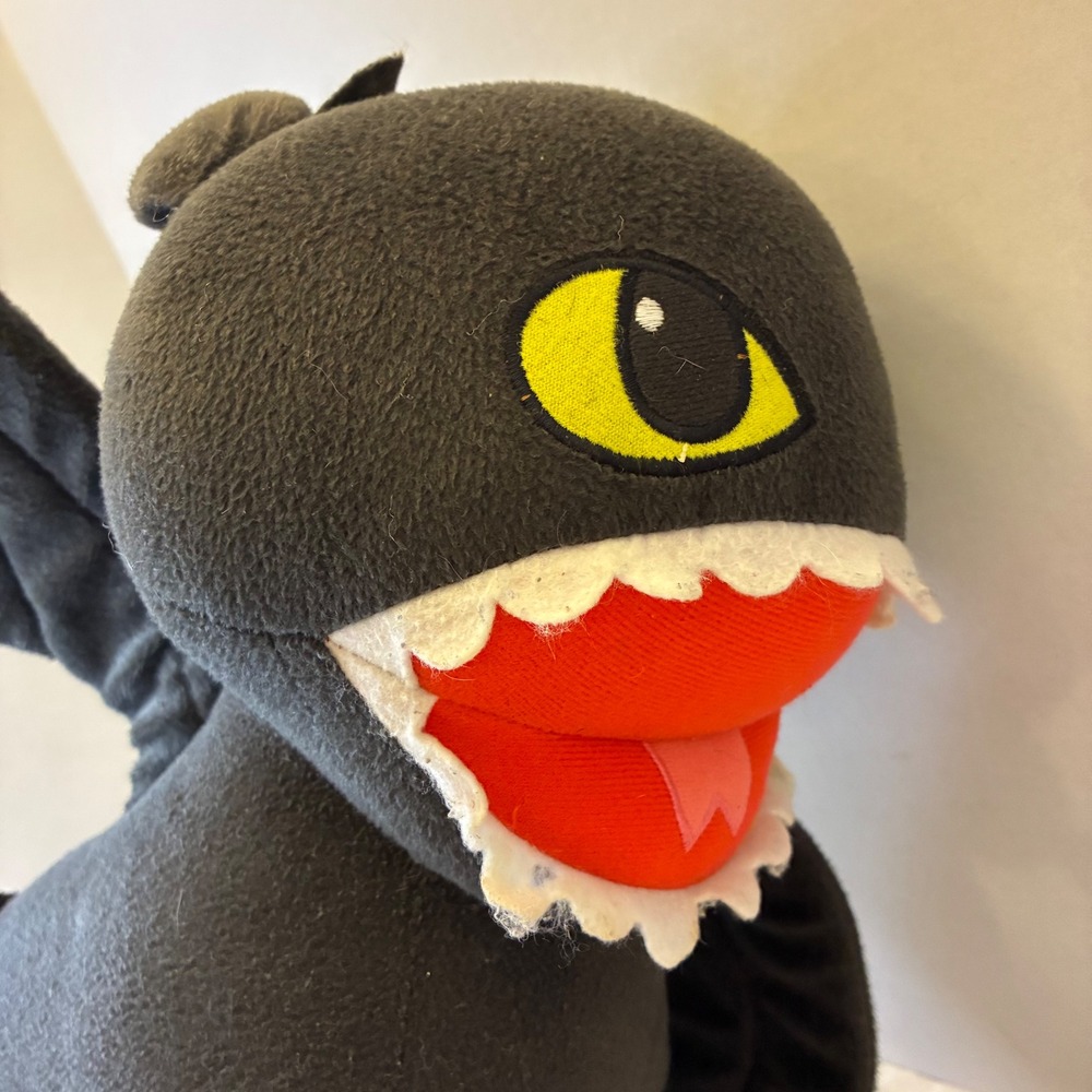 How To Train Your Dragon Toothless Plush Dreamworks 2014 Stuffed Toy Night Fury - Picture 14 of 16